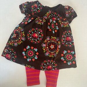 Vintage Baby Gap Brown Corduroy Baby Dress and stretch Leggings